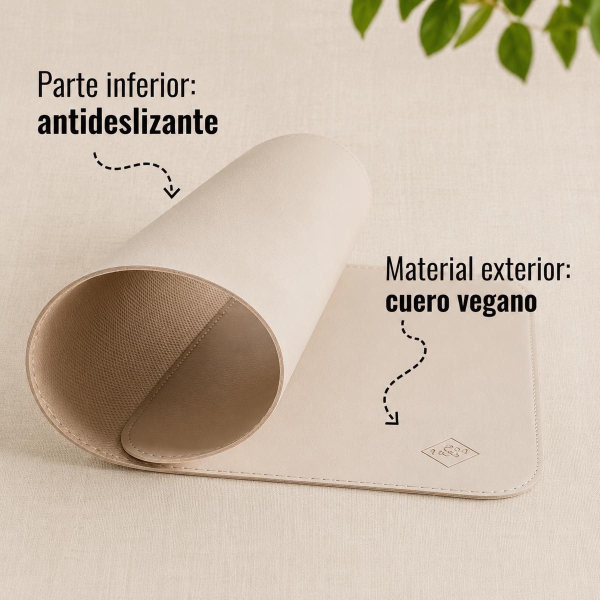 Alfombrilla WINNOWO - cuero vegano y base antideslizante