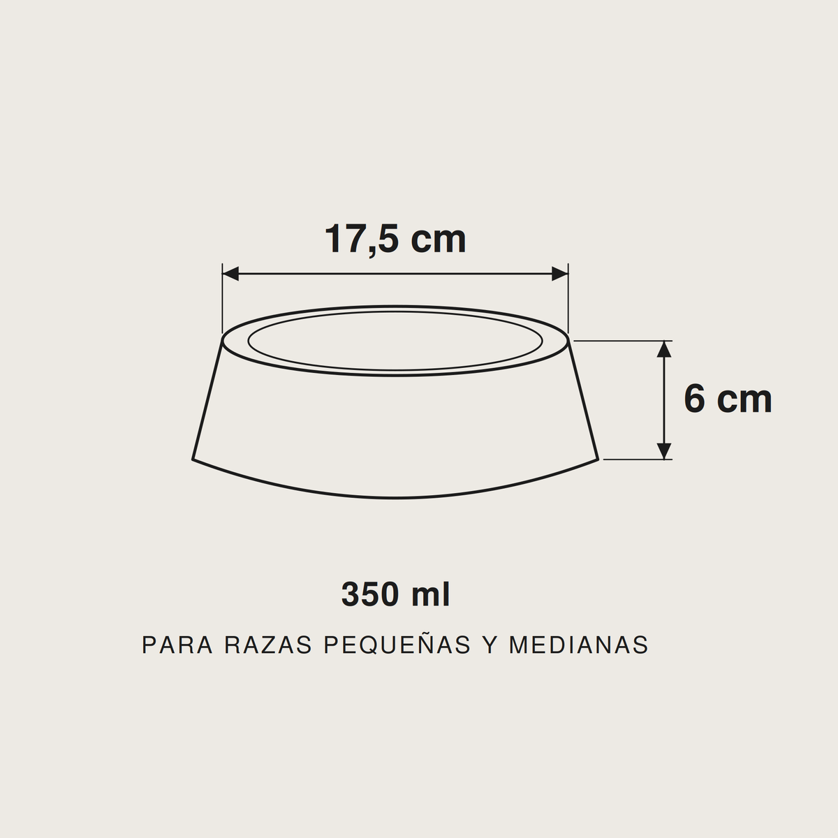 Set de comederos WINNOWO - medidas: 17,5 cm de diámetro x 6 cm de alto, capacidad 350 ml